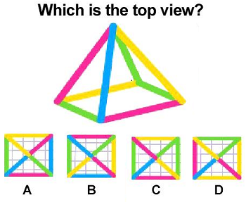 Which is top view of this pyramid?