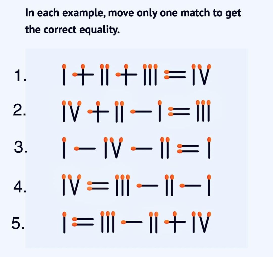 Only sharp brains can solve these tricky match puzzles. Can you?
